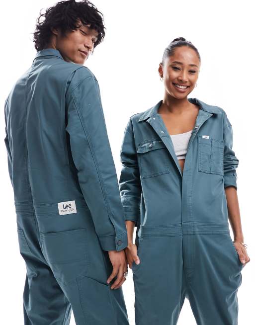 Lee unisex chetopa cotton twill union overalls in dark green