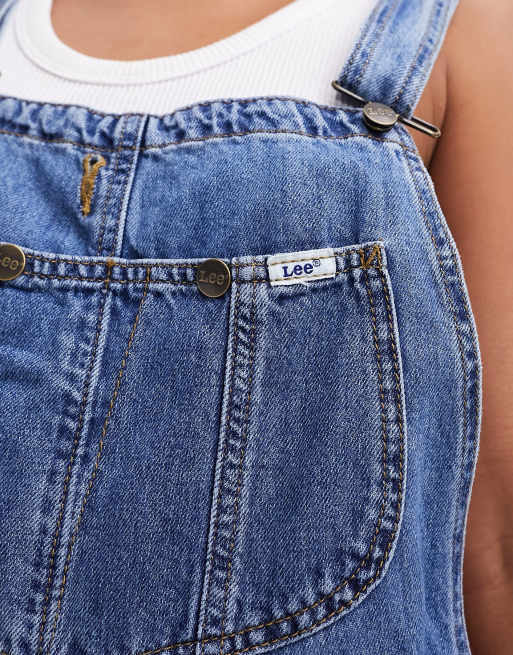 Lee – Unisex-Jeans-Latzhose in mittlerer Waschung mit geradem Schnitt, 3 von 4