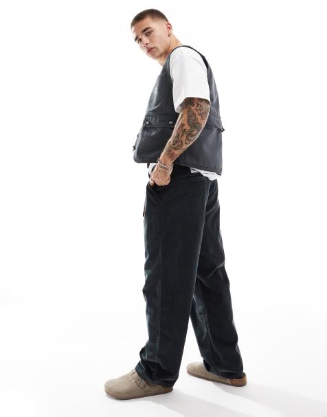 Lee unisex workwear loose fit cord chinos in charcoal - view 1