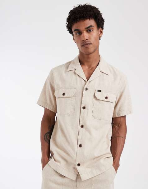 Lee utility overshirt co-ord in beige - view 1