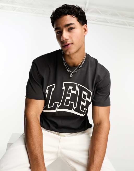 Lee varsity jersey tee in washed black