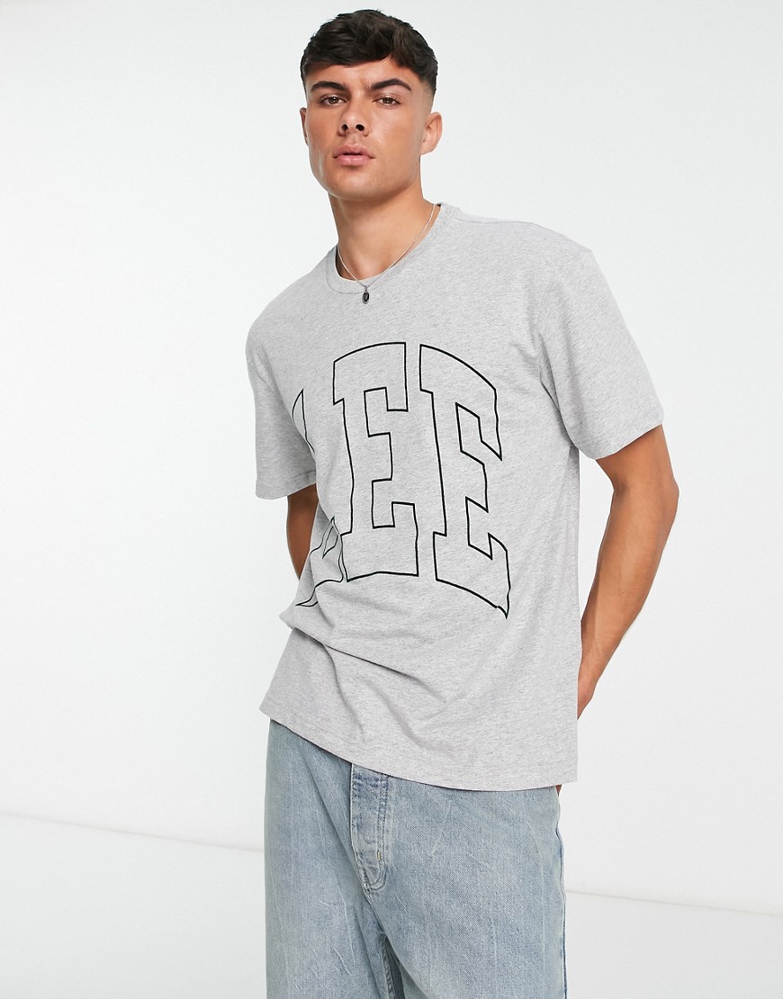 Lee varsity logo loose fit t-shirt in gray heather