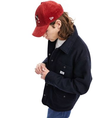 Lee heavyweight wool mix worker jacket in navy - ASOS Price Checker