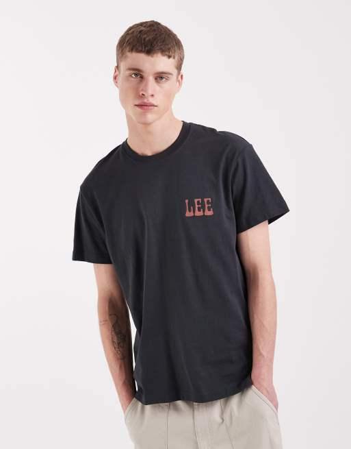 Lee vinyl print t-shirt in washed black, 2 of 5