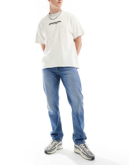 Lee - West - Afslappede, tapered jeans i mørk vask