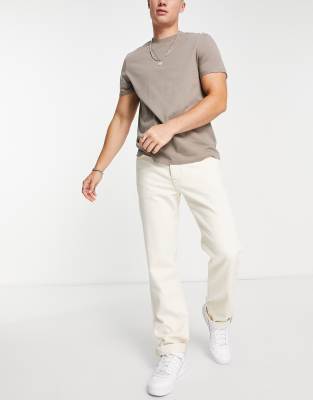 Lee - West - Beige jeans i twill og hamp i afslappet pasform