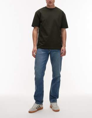 West - Jeans in verwaschenem Mittelblau mit geradem Schnitt Blau W31 L32