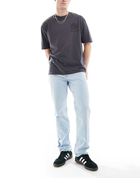 Lee West relaxed tapered fit jeans in seafoam light wash - view 1