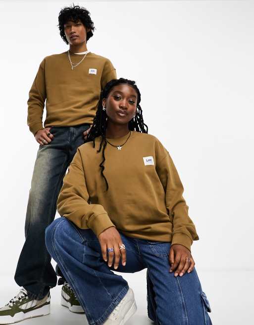 Lee Workwear Capsule Felpa unisex color cuoio vestibilit