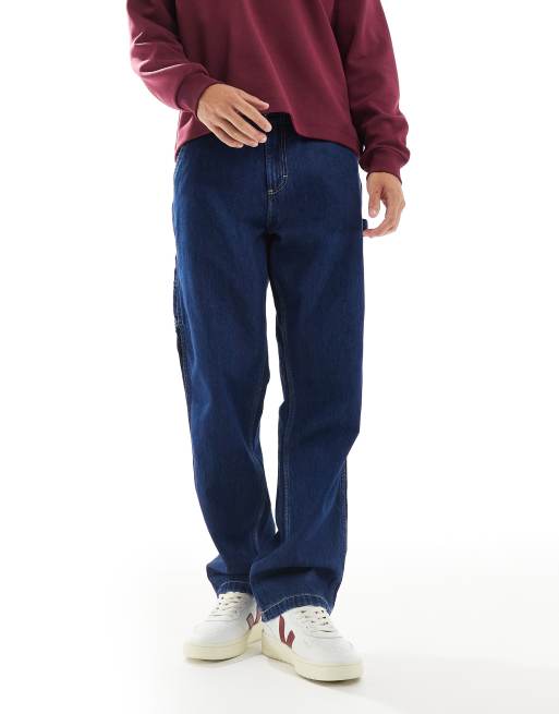 Lee Workwear carpenter jeans in mid wash blue