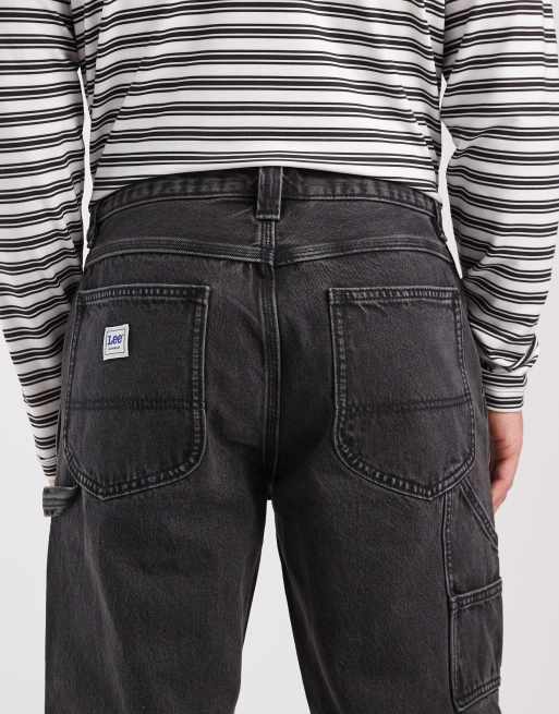 Lee - Workwear - Carpenter jeans met wijde pijpen in zwart met wassing, 4 van 5