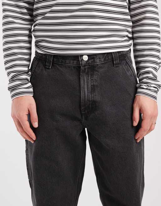 Lee - Workwear - Carpenter jeans met wijde pijpen in zwart met wassing, 5 van 5