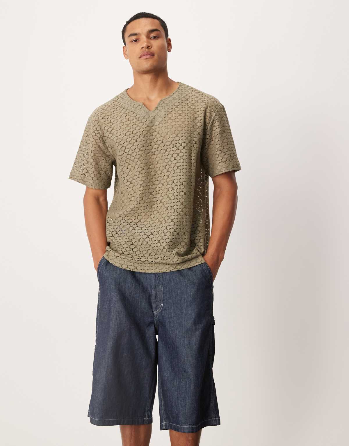 Lee workwear carpenter skater denim shorts in dark wash