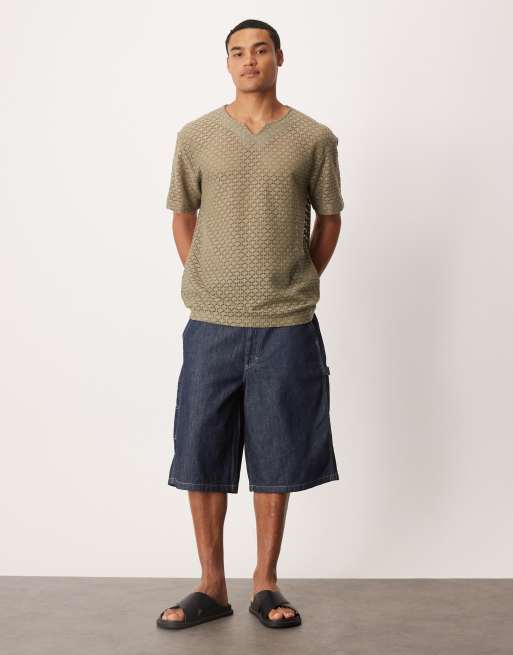 Lee workwear carpenter skater denim shorts in dark wash, 2 of 5