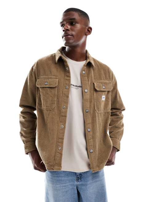 Lee workwear corduroy overshirt in tan