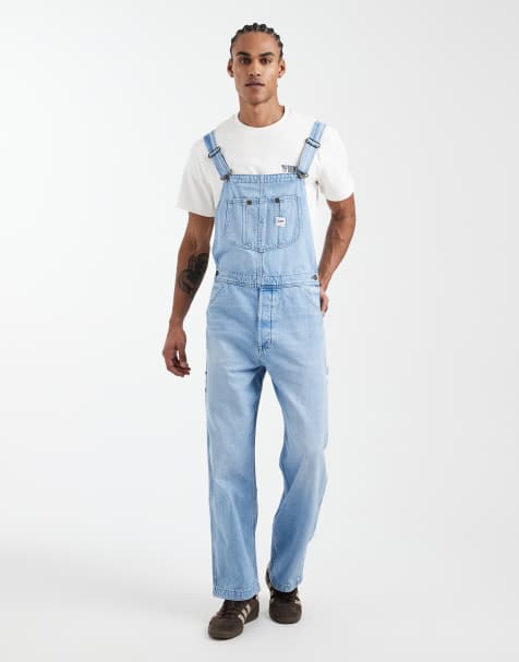 Lee workwear denim dungarees in light blue - view 1