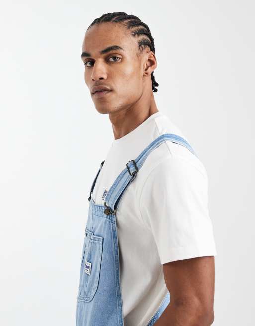 Lee workwear denim dungarees in light blue, 4 of 5