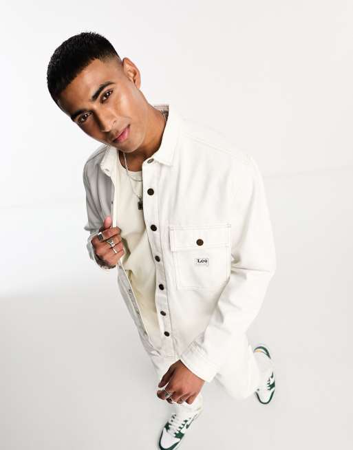 Lee workwear denim overshirt jacket in ecru CO-ORD