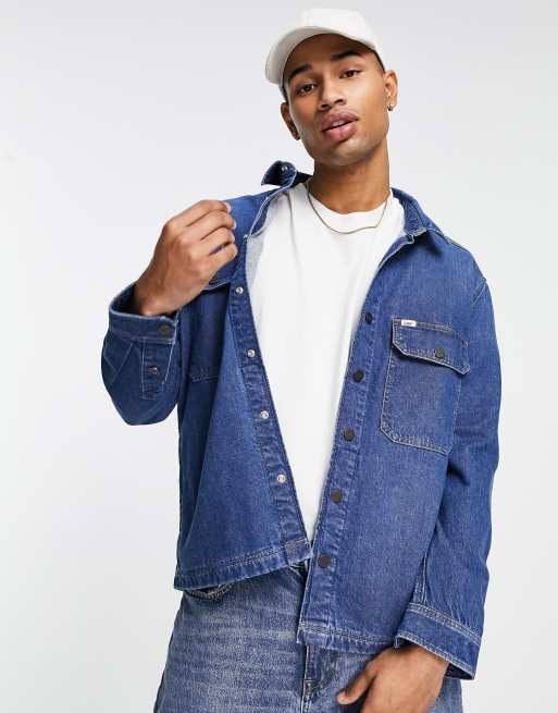 Lee workwear denim overshirt jacket in mid wash ASOS
