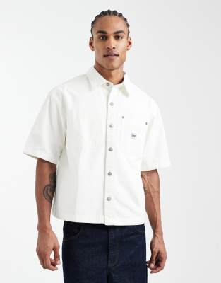 Lee Workwear Denim Short Sve Overshirt In White