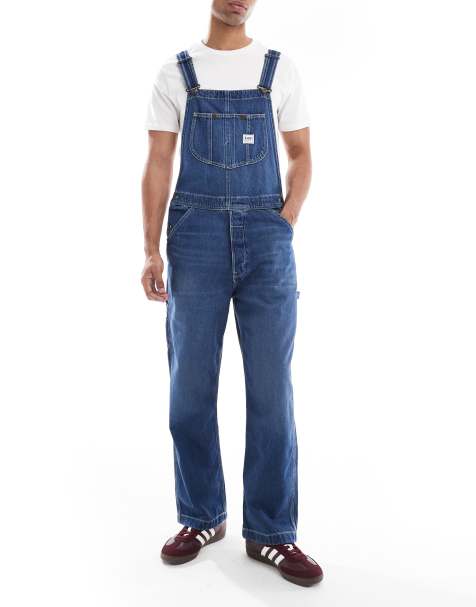 Lee workwear dungarees in midwash blue - view 1