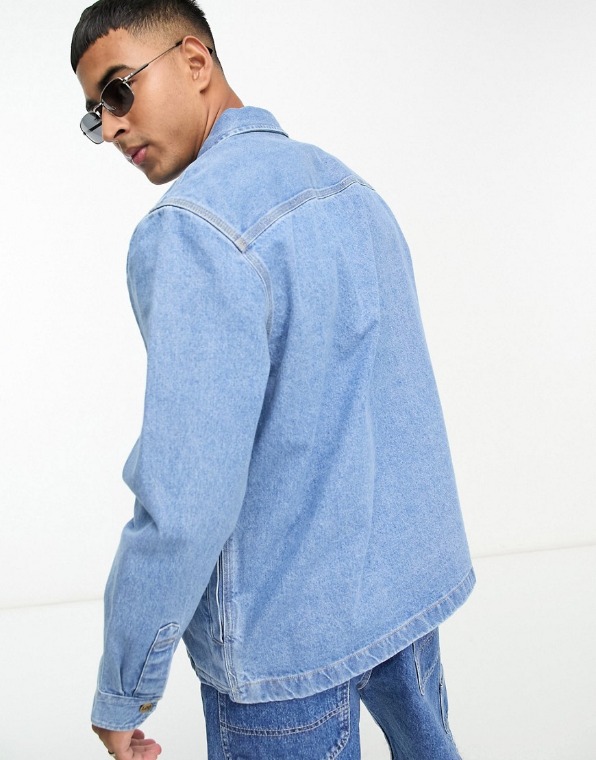 Workwear - Giacca di jeans vestibilità ampia lavaggio medio in coordinato-Blu - Lee Camicia donna  - immagine1