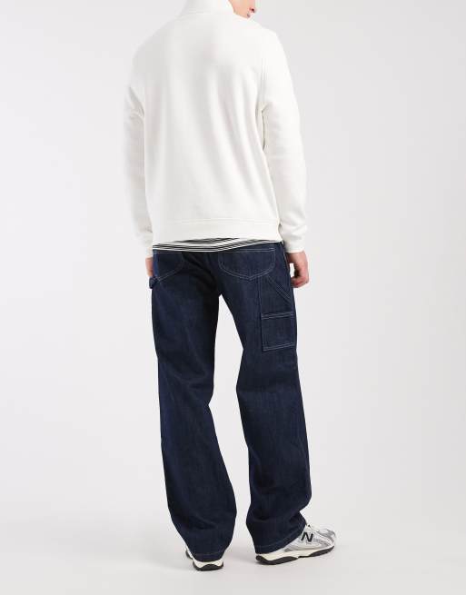 Lee – Workwear – Mörkblå, tvättade snickarjeans med vida ben, 2 av 5