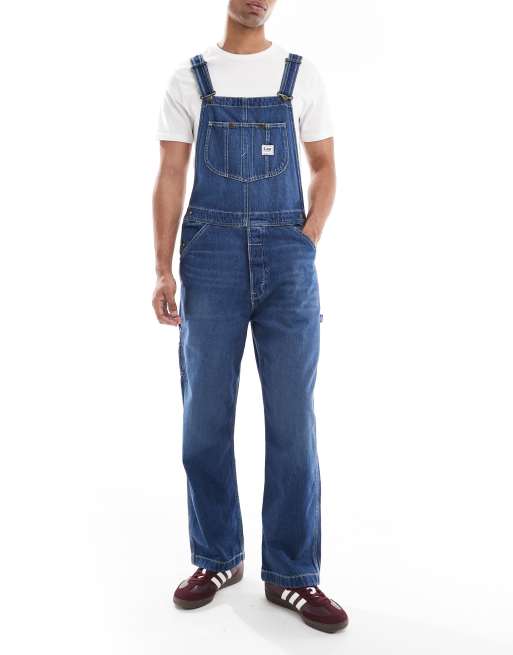 Lee workwear overalls in midwash blue