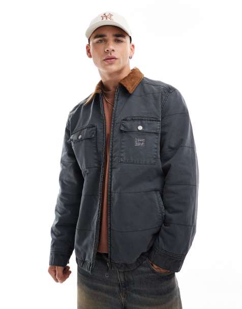 Lee Workwear – Steppjacke aus Canvas in Anthrazit - view 1