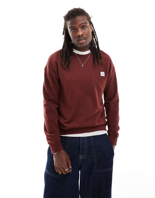 Lee – Workwear – Sweatshirt in Braun mit Logo-Etikett und lockerem Schnitt
