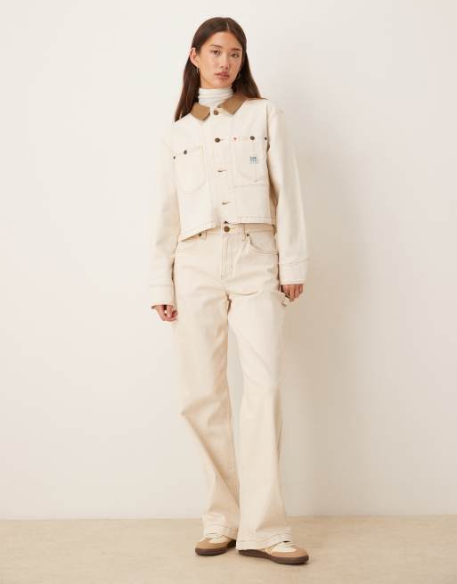 Lee x Crayola cropped chore jacket co-ord in ecru | ASOS