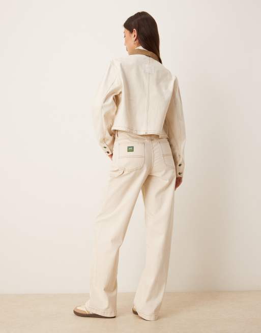 Lee x Crayola - Jean style charpentier workwear d'ensemble - Écru, 3 de 5