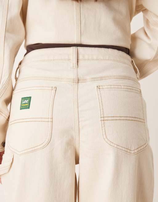 Lee x Crayola - Jean style charpentier workwear d'ensemble - Écru, 5 de 5