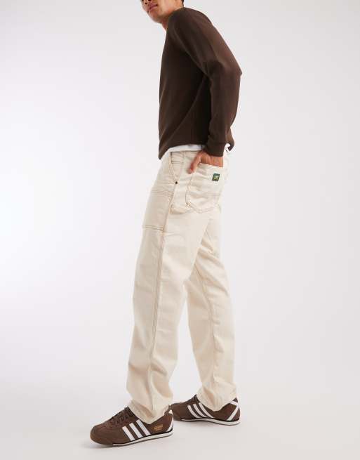 Lee x Crayola loose straight carpenter pants in ecru (part of a set), 3 of 5