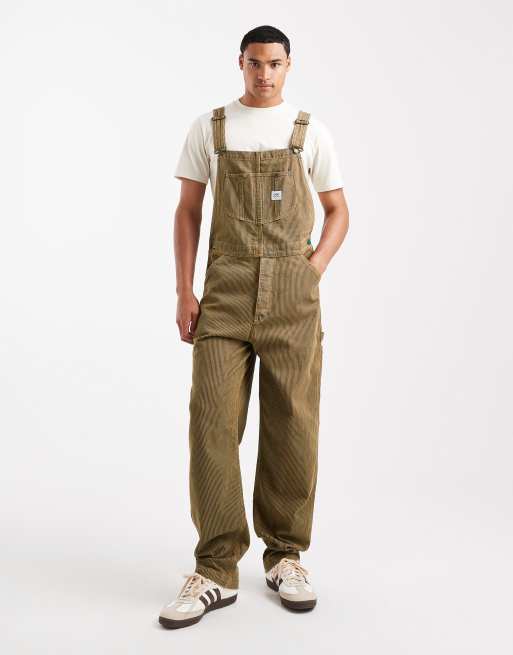 Lee x Crayola – Luźny kombinezon typu worker w paski w kolorze umbry