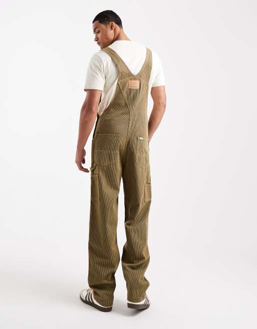 Lee x Crayola - Ruimvallende workwear overall met overdye strepen in omber, 3 van 5