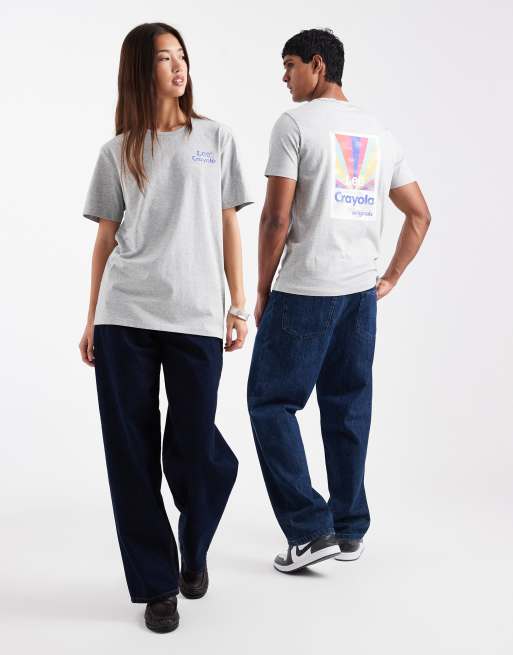 Lee x Crayola - Uniseks T-shirt met print op de achterkant in grijs, 2 van 4