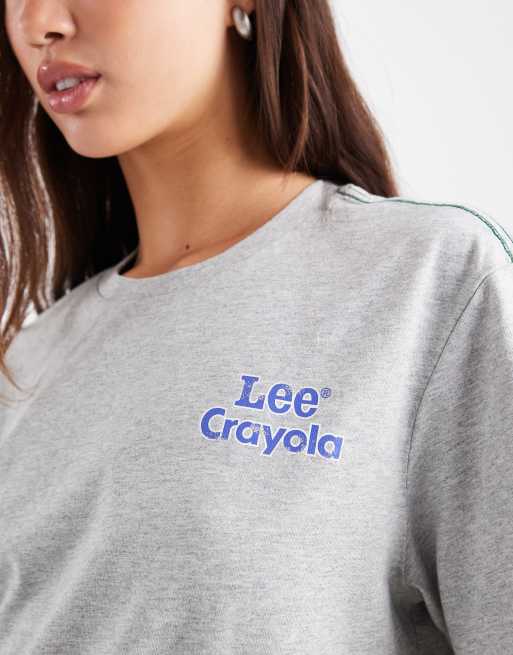 Lee x Crayola - Uniseks T-shirt met print op de achterkant in grijs, 4 van 4