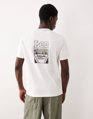 Lee Lee x Crayola unisex back print t-shirt in white