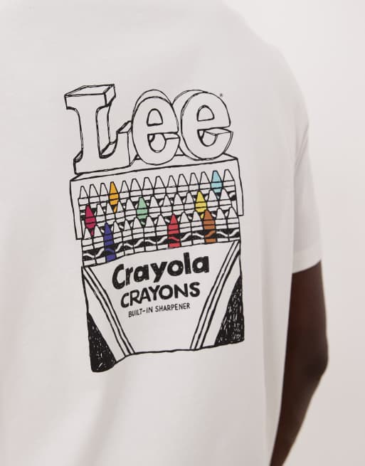 Lee x Crayola - Unisex - Hvid T-shirt med rygprint  , 5 af 5