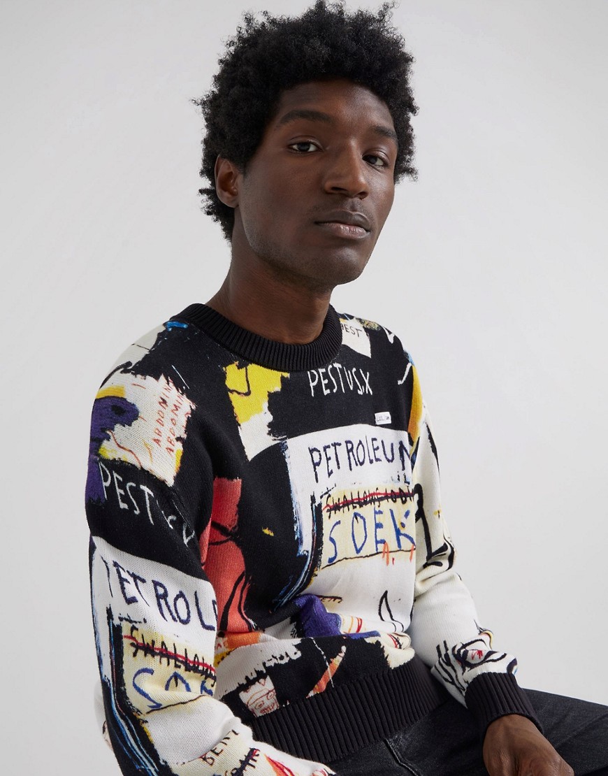 Lee x Jean-Michael Basquiat capsule all over artwork print sweatshirt in black