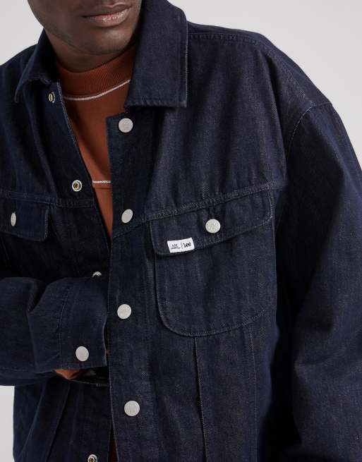 Lee x Jean-Michael Basquiat – Capsule – Mörktvättad jeansjacka med konsttryck på insidan, 2 av 4