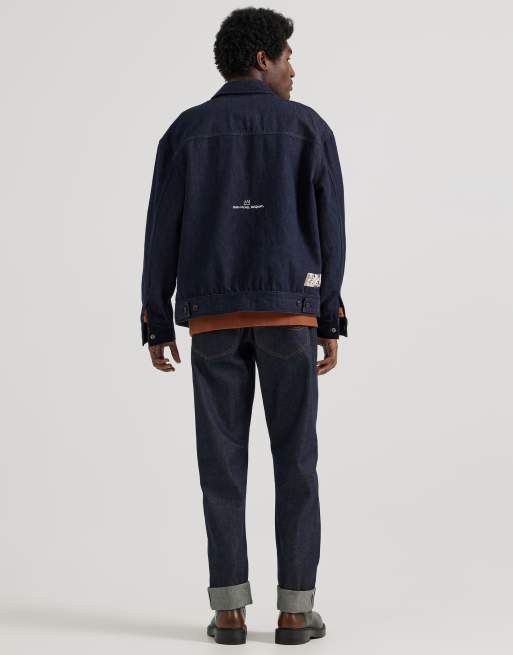 Lee x Jean-Michael Basquiat – Capsule – Mörktvättad jeansjacka med konsttryck på insidan, 3 av 4