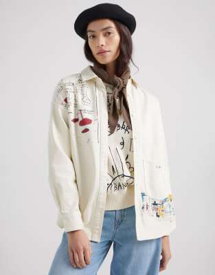 Lee x Jean-Michael Basquiat capsule scribble artwork print shirt Carhartt in off white