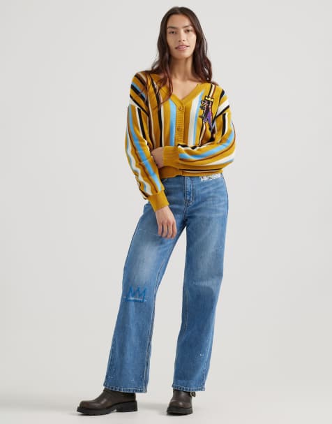 Lee x Jean-Michel Basquiat capsule straight leg jeans in mid wash - view 1
