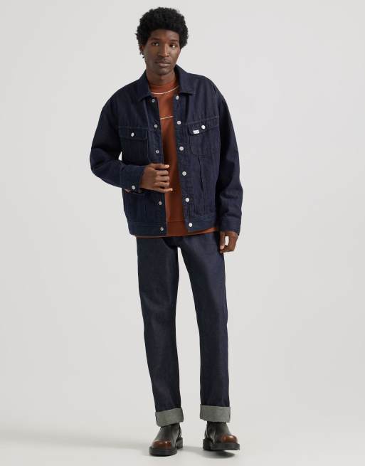 Lee x Jean-Michel Basquiat - Capsule - Veste en jean à imprimé artistique sur l'intérieur - Délavage foncé