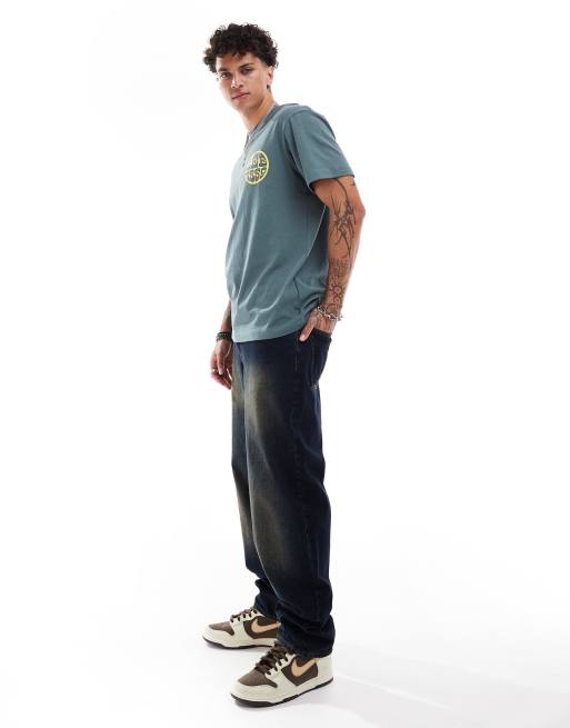 Lee – Zielony luźny T-shirt z okrągłym logo z 1889, 3 z 4