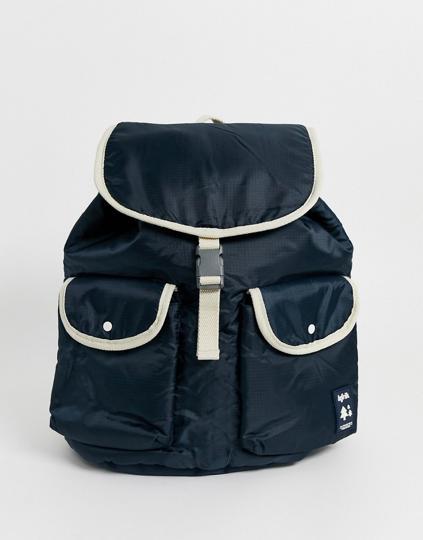 Lefrik - Knapsack - Marineblå rygsæk rygsæk fremstillet af genanvendte materialer