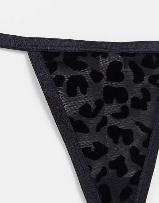Leg Avenue - Completo intimo in nero leopardato con dettaglio sotto il seno, 4 di 4