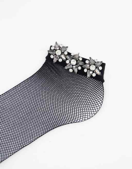 Leg Avenue - Enkelsokken met strass in zwart, 3 van 4